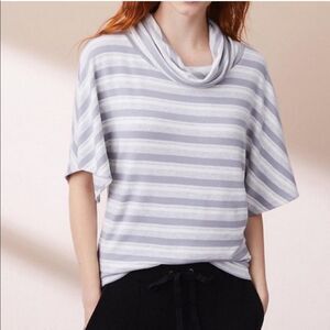 Lou & Grey Cowl Neck Striped Top Medium